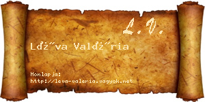 Léva Valéria névjegykártya